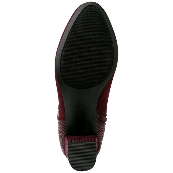 Karen Scott Ivyy Mixed-Media Heeled Booties Wine Snake Size 7 M - Picture 5 of 7